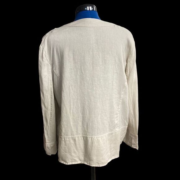 FOR CYNTHIA WOMEN’s Open Front Jacket Size 1X Beige Size 1X - Picture 6 of 12